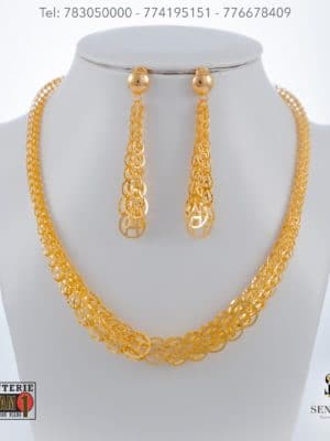 bijouterie de l'islam Sen - gold Ensmble collier boucle d’oreille 18 carats Sen Gold