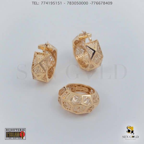 bijouterie de l'islam Sen - gold Boucles d'oreilles bague Collection NEO-NERO 18 carats