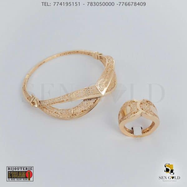 bijouterie de l'islam Sen - gold Ensemble bacelet bague Collection NEO-NERO 18 carats