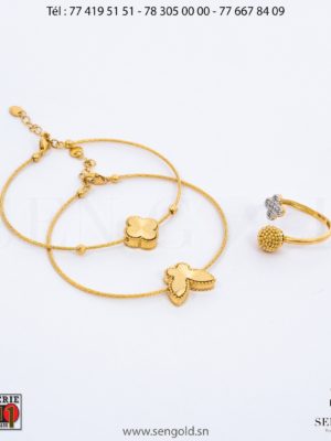 Bracelets et bague en Or 18 carats 12.8 grammes Bijouterie de l'islam sen - gold
