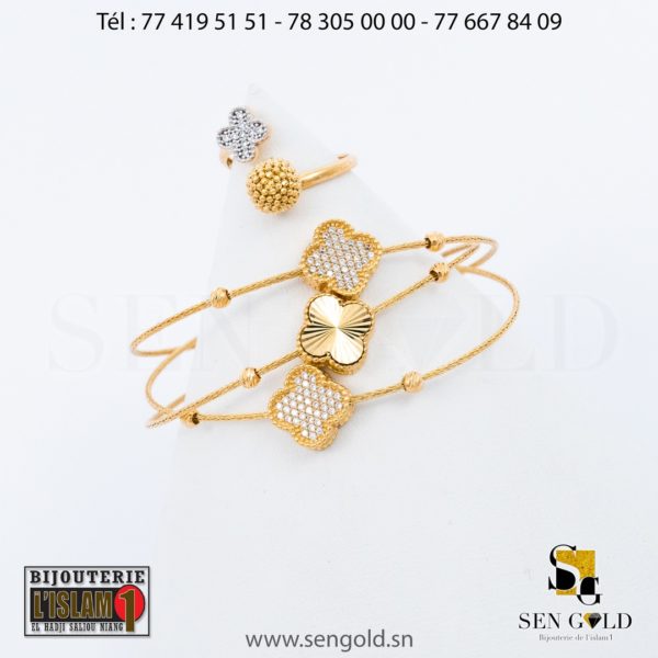 Bracelets et bague en Or 18 carats 16.5 grammes Bijouterie de l'islam sen - gold