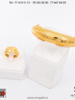 Ensemble bracelet et bague en Or 18 carats 26.6 grammes Bijouterie de l'islam sen - gold